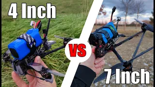 Ultralight 7" vs. 4" | flight time comparison | 18650 Li-Ion