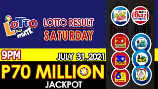 Lotto Result Today 9pm Draw July 31 2021 Swertres Ez2 Stl Pcso