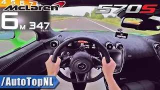 676HP McLaren 570S AKRAPOVIC *INSANELY FAST* 347km/h AUTOBAHN POV (NO SPEED LIMIT) by AutoTopNL