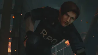 RESIDENT EVIL 2 REMAKE - 1998 PS1 Leon Vs Super Tyrant Mr.X BOSS Fight - Hardcore - No Damage