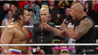 WWE Raw 10/6/14 THE ROCK calls out Rusev and Lana Live Commentary