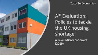 A* Evaluation: Policies to Increase Housing Supply