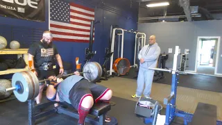 Fun With The Kracken 57 year old  Kole Carter Bench Press 230 kg x 16 reps 505lbs