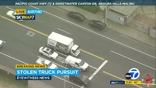 CHASE: LAPD tracking driver in stolen box truck along PCH in Malibu