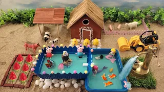 DIY Farm Diorama with mini HOUSE FOR COW, PIG | COWSHED - WOODWORKING | mini FISH POND diy WL 46