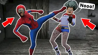 Granny Spider-Man vs Scary Teacher-Harley Quinn - funny horror animation (p.306)