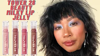 NEW TOWER 28 MILKY LIP JELLIES | ON TAN ASIAN SKIN