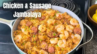 The BEST JAMBALAYA RECIPE EVER! Chicken, Sausage, and Shrimp Jambalaya