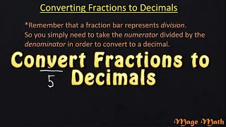 Convert Fractions to Decimals - Mage Math Video 4th Grade