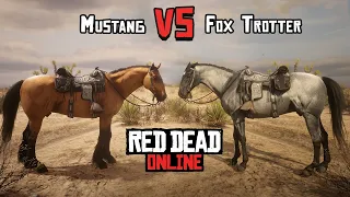 Mustang (lvl.4) vs Missouri Fox Trotter (lvl.4) - Red Dead Online | Best Horse - Speed Test Stamina