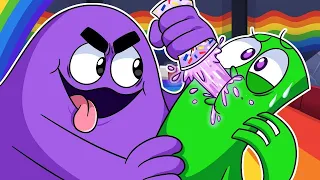 ГРИМАС ШЕЙК ВСЕХ ЗОМБИРУЕТ?! | Rainbow Friends 2 & Grimace Shake - Анимации на русском