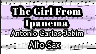 The Girl From Ipanema Alto Sax Sheet Music Backing Track Play Along Partitura