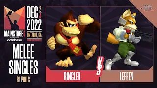 Ringler (Donkey Kong) vs Leffen (Fox, Sheik) - Melee Singles Pools Winners SF  - Mainstage 2022