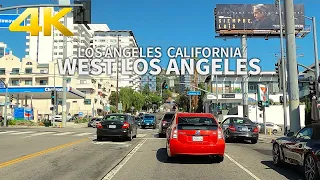 Driving West Los Angeles Area :  Beverly Grove, West Hollywood, Melrose, California, USA, Travel, 4K