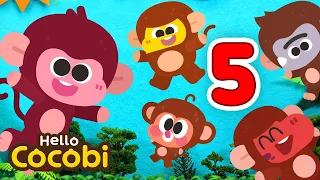 5 Little Monkeys Jumping On The Bed🐵+ More! | Nursery Rhymes & Kids Songs | Hello Cocobi