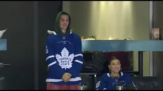 Justin Bieber & Hailey Baldwin kissing at Toronto Maple Leafs hockey game in Canada November 24 2018