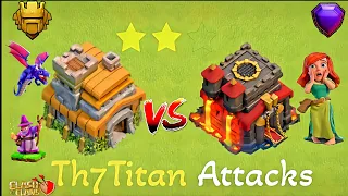 Th7 TitanVsTh10 2* Attacks/Th7 Trophy Pushing With Apprentice Warden/Best Th7 Strategy#clashofclans