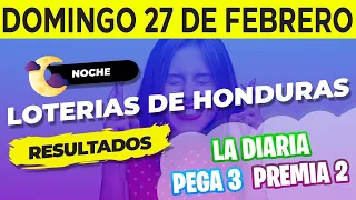 Sorteo 9PM Loto Honduras, La Diaria, Pega 3, Premia 2, Domingo 27 de Febrero del 2022 | Ganador 😱🤑💰💵