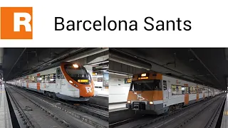 Trenes de Rodalies de Catalunya en la estación de Barcelona Sants