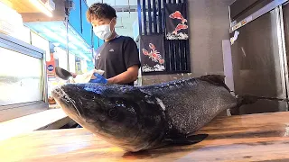 How To Fillet A Whole Cobia Skills/Cobia Sashimi - Taiwanese Street Food