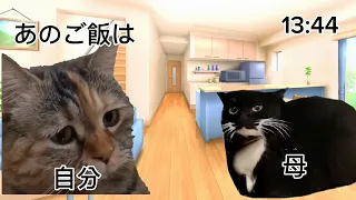 学校が休校日の1日(猫マニ)(猫ミーム)