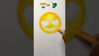 India flag 🇮🇳 vs Pakistan flag 🇵🇰 emoji drawing || #shorts #viral #India #ashortaday #painting