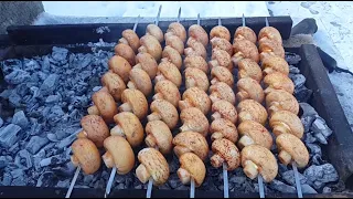 MUSHROOMS on the grill. ENG SUB
