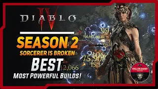 Diablo 4 - BEST S2 Highest Damage Sorcerer Builds - OP Vampire Power Combo - Tier 58 Plus Cake Walk