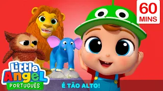 Os Sons dos Animais São baixinhos e ALTOS Joãozinho | 1 HORA DE Little Angel | Moonbug Kids