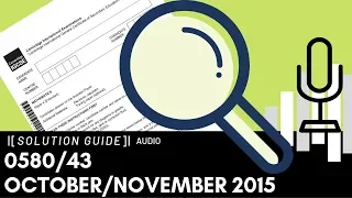 0580/43 October/November 2015 Marking Scheme (MS) *Audio Voiceover