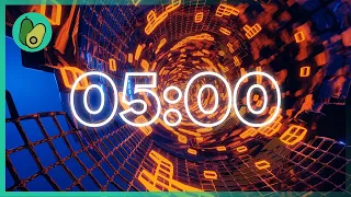 5 Minute Countdown Timer - Orbital Futuristic 🌐 with Electronic Dance Music [EDM] (4K UHD)