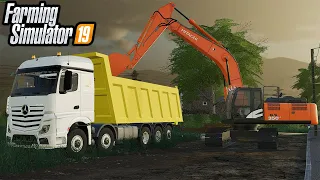 Cleaning Soil Near From The Road With Hitachi 350||FS19 MINING MODS