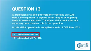 Test Questions: Part 107 -  Questions 1 - 20   Get your drone license!