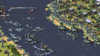 Red Alert 2 Extra hard AI | 7 vs 1 | Thailand map | us vs 7 random