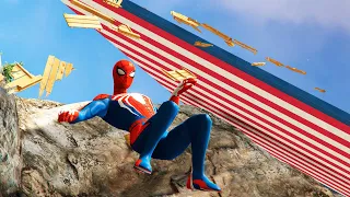 GTA 5 Stunning Ragdolls #95 - (Spiderman - Epic Mountain Fails)