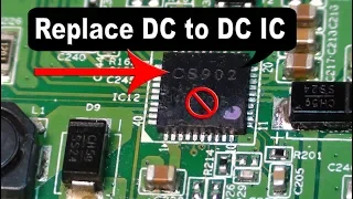 Lcd led TV panel repairing by replacing Dc to DC IC.