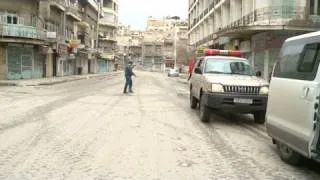 Empty streets and tension in Hama, Syria