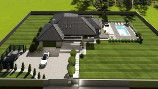 Modern house interior, facade and garden design, Sanniki, Poland PL