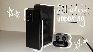 Aesthetic asmr Samsung Galaxy S21 Ultra Unboxing Review (quick/first look) + accessories!!