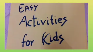 Easy activity for kids/PreSchool activities/ Play school activities/ Activities for 2 years and abov
