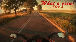 Sunset Symphony: Aprilia RS4 125 Sport Bike POV Chill Ride through the Enchanting Village