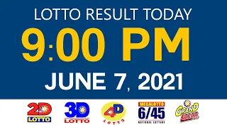 Lotto Results Today June 7 2021 9pm Ez2 Swertres 2D 3D 4D 6/45 6/55 PCSO