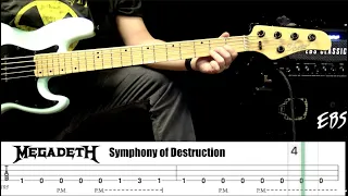 Megadeth "Symphony of Destruction" - bass cover with play along tabs