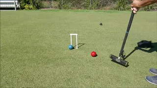 Golf Croquet - Playing the partially blocked hoop