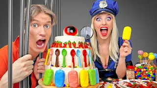 Mukbang Giant Jelly Cake   Escape from  Candy Jail