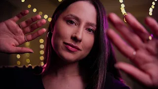 🌧 ASMR Hand movements + rain sounds to calm you down 💤  tongue clicking, fabric, crystal, +