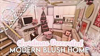 No Gamepass Christmas Decorated Modern Blush Two Story Home I Bloxburg Speedbuild and Tour