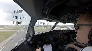 Approach & landing runway 24 Naples Intl. Airport (LIRN NAP)