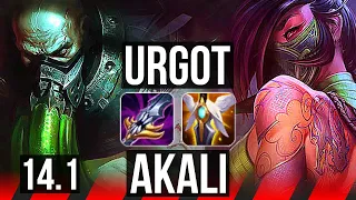 URGOT vs AKALI (TOP) | Rank 5 Urgot, 8/2/6 | NA Challenger | 14.1