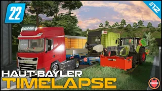🇫🇷 Collecting Grass & Filling Silage Bunker ⭐ FS22 Haut-Beyleron Timelapse